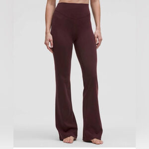 High-Rise Flare Yoga Pants in Deep Wine (Size 12 TALL)